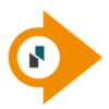 orange arrow with sensys logo inside